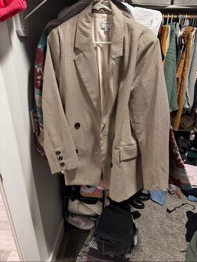 By Together Tan & Black Houndstooth Blazer